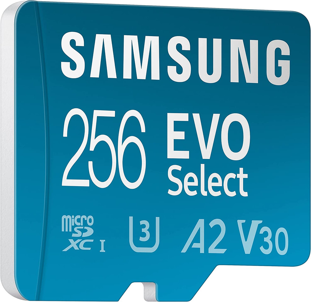 EVO Select Micro Sd-Memory-Card + Adapter, 256GB Microsdxc 130Mb/S Full HD & 4K