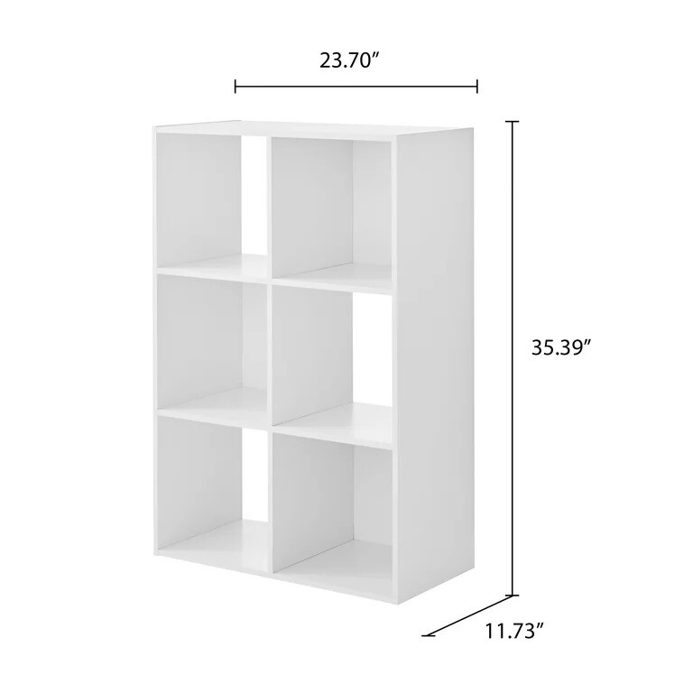 6-Cube Storage Organizer Available In White, Black,￼ Canyon Walnut, Rustic Brown