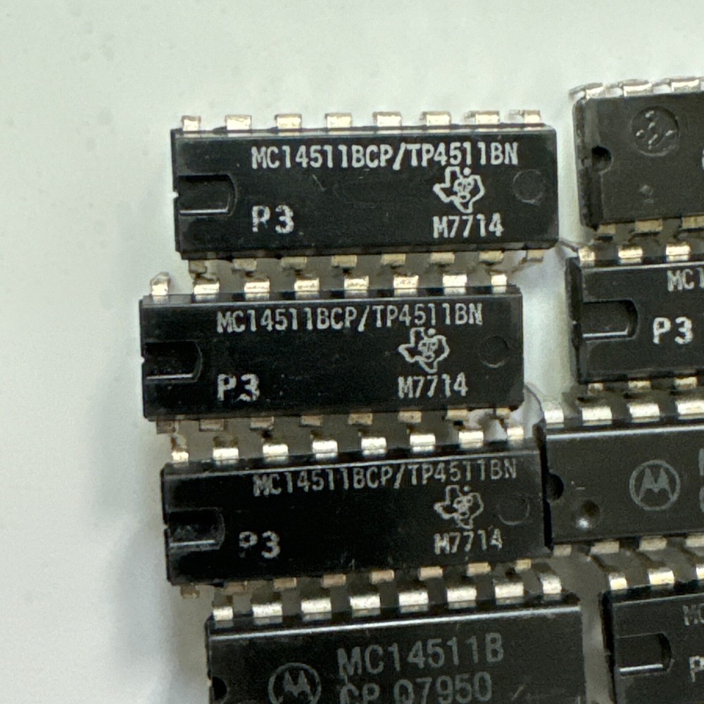 10 x MC14511BCP TI BCD-To-Seven Segment Latch Decoder Driver 4511 IC