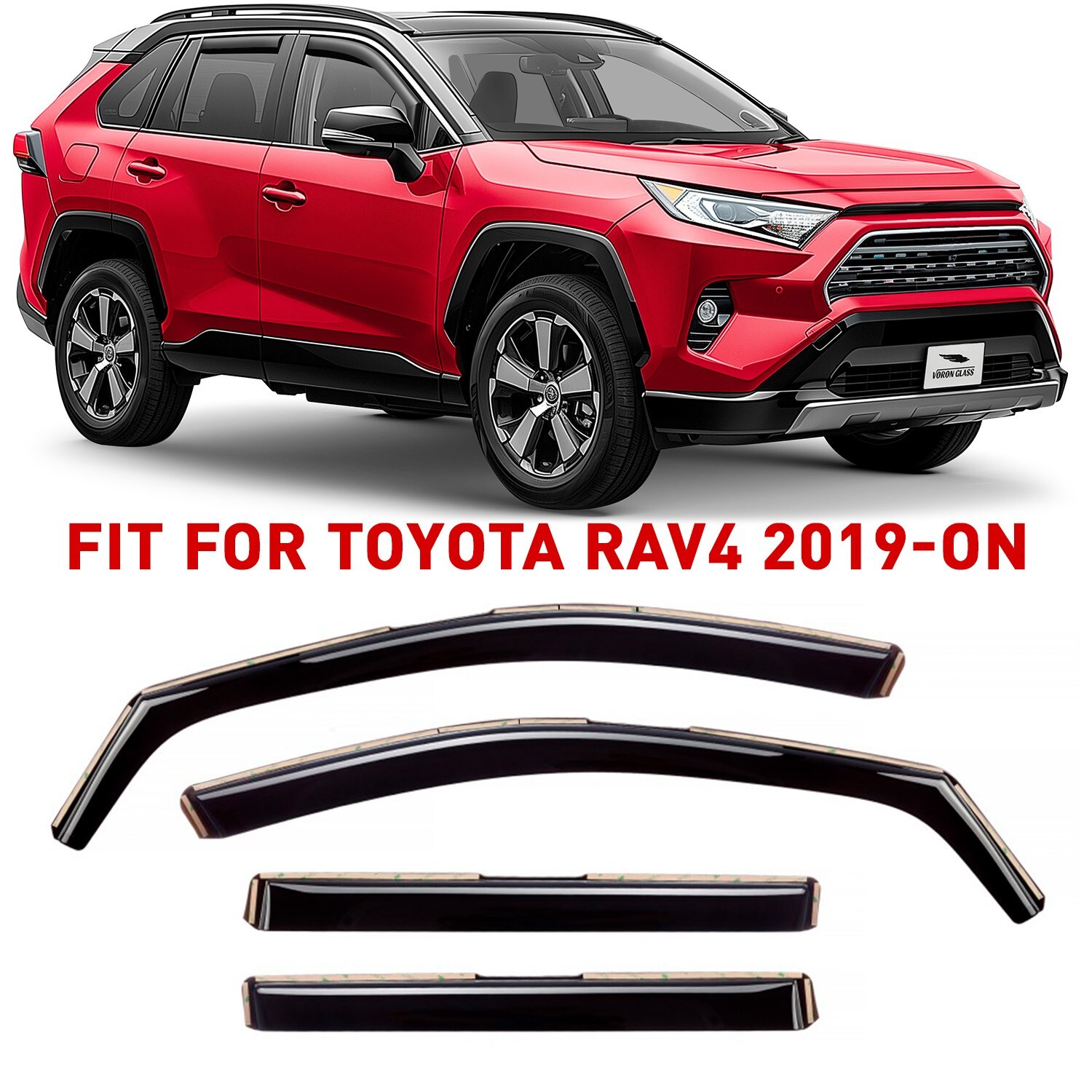 Rain Guards Vent Visors Shade for 2019-2025 Toyota RAV4 SHATTERPROOF