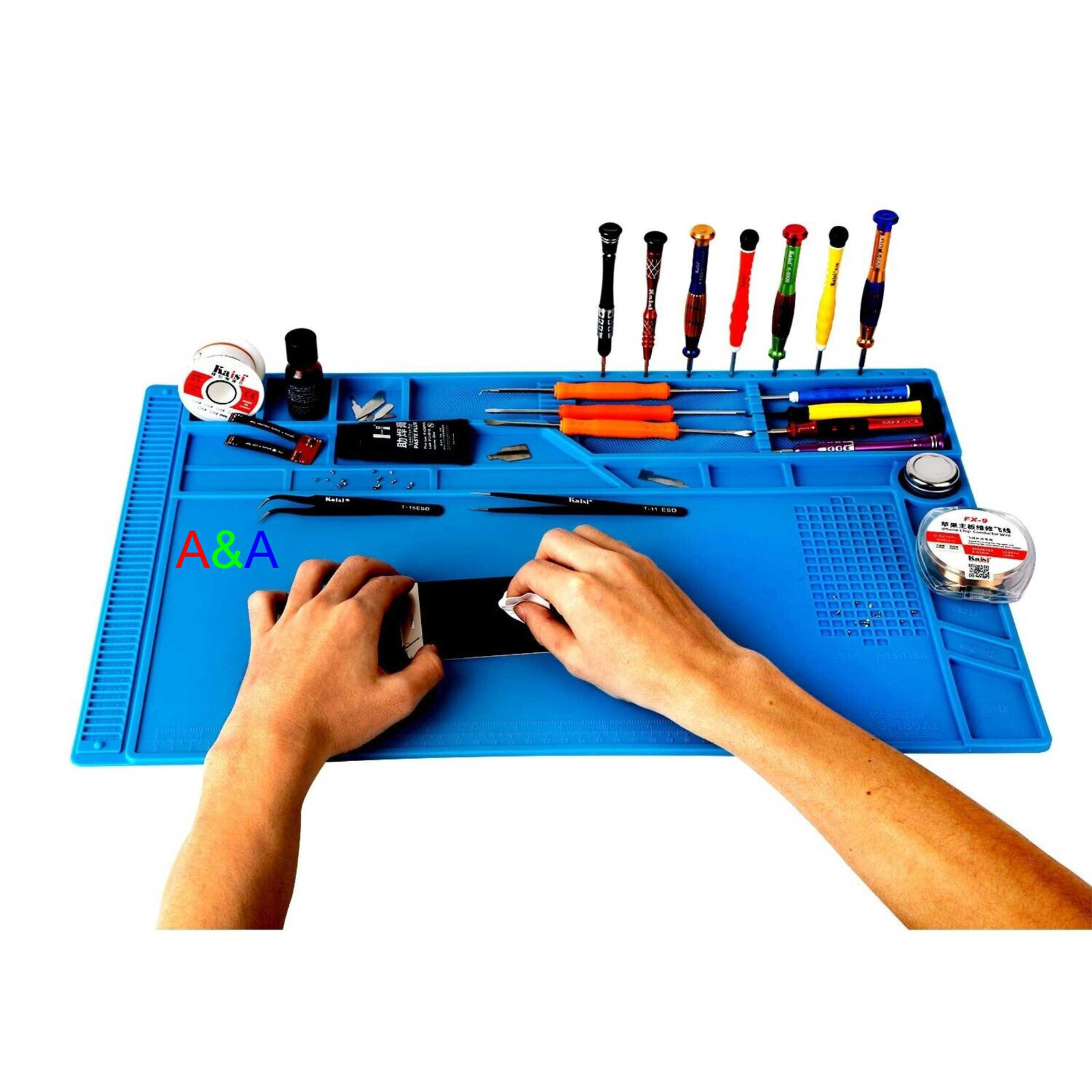 Bigest size 21.7" x 13.8" Silicone Soldering Mat Magnetic Repair Work Mat