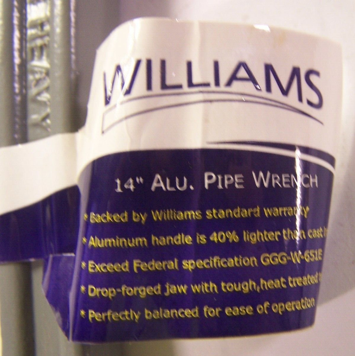 NEW WILLIAMS 14" HEAVY DUTY ALUMINUM PIPE WRENCH MODEL 13506