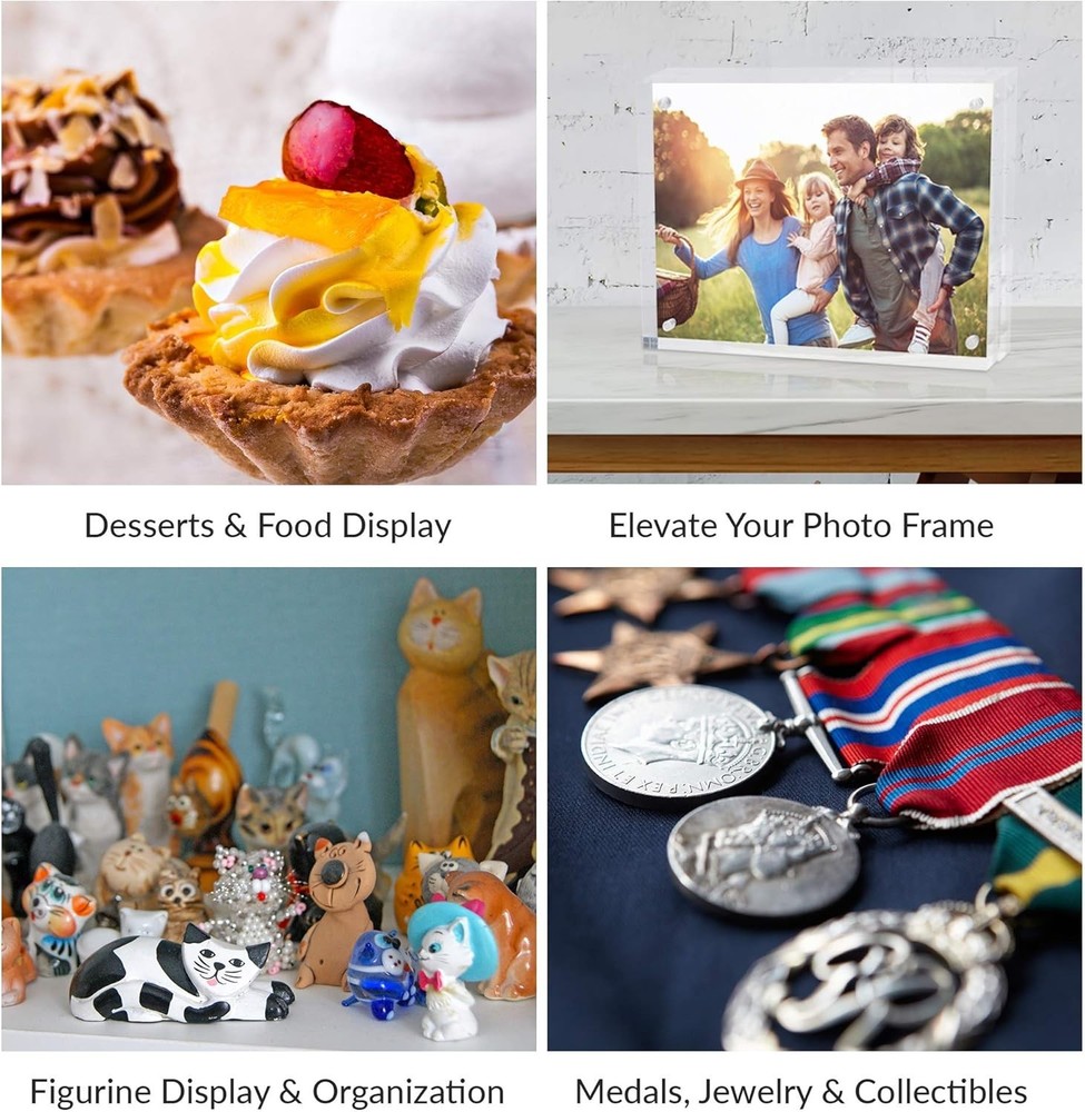 ​​[3-Set] SimbaLux® Acrylic Display Risers Clear Stand Medium Low Profile Tiered