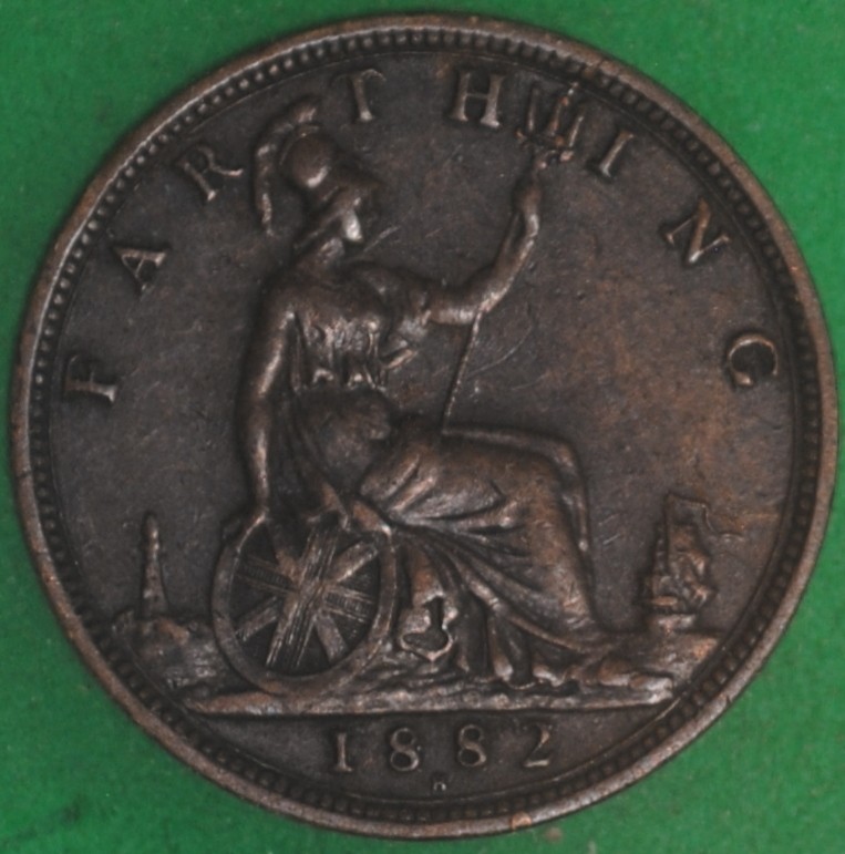 1882H Great Britain Farthing XF