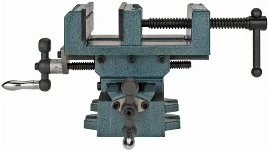Versatile Cross-Slide Vise with Hardened Jaws for Vertical & Horizontal Clamping