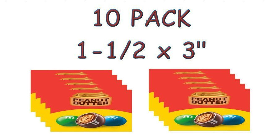 10 PACK Candy Vending Machine Label Sticker Decal 1.5 x 3"