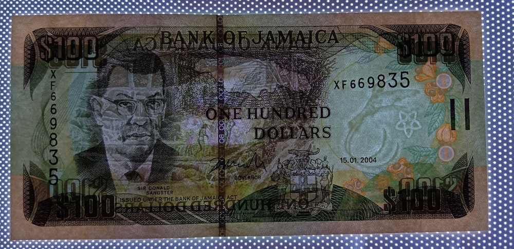 Jamaica 100 Dollars 2004 UNC