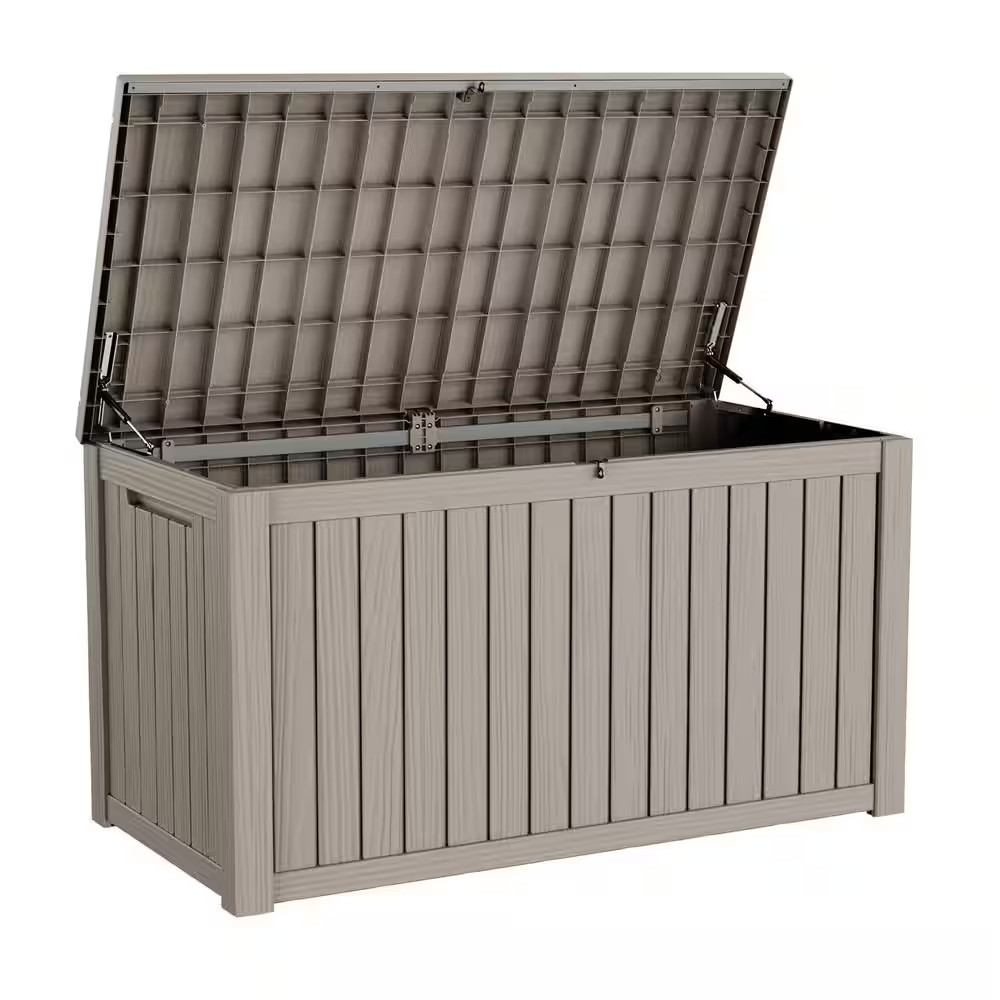 180 Gal. Gray Plastic Deck Box