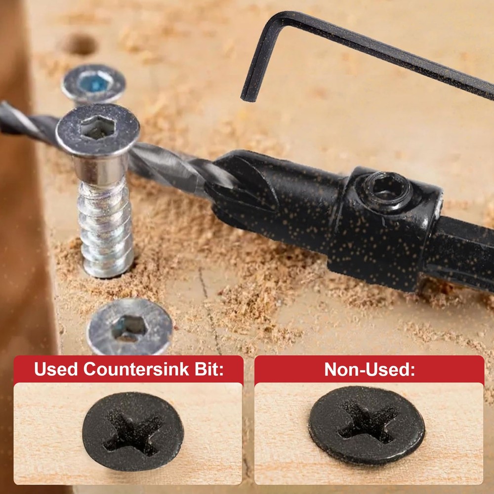 14 x 1/4" Hex Shank Countersink Drill Bits Set Chamfer Drill for Wood Thin Metal
