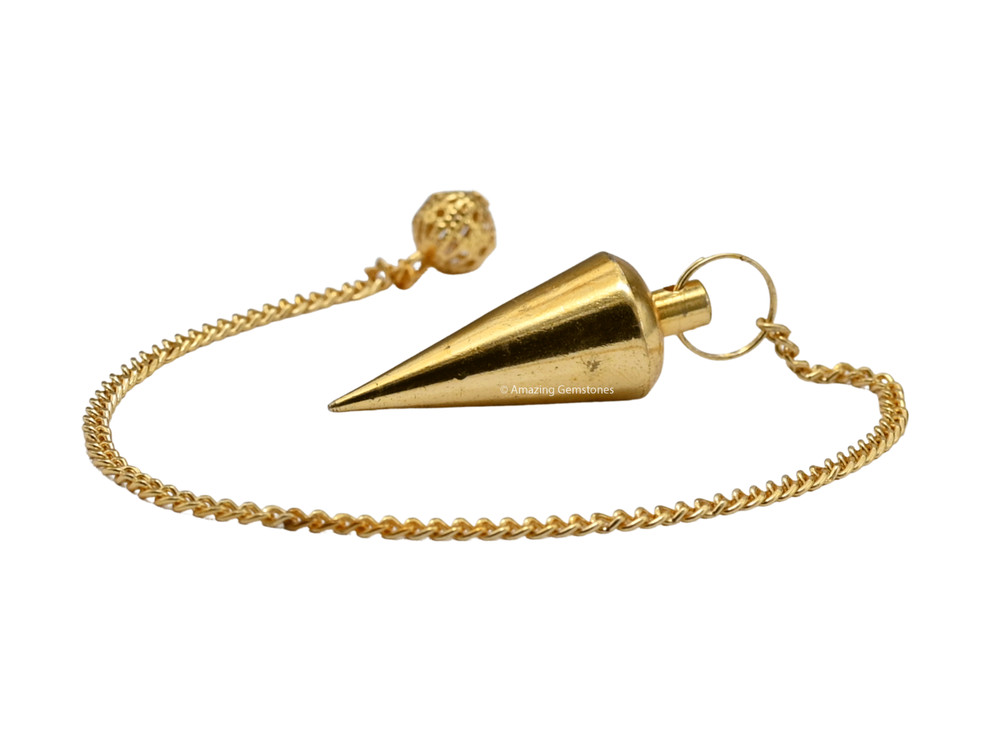 Metal Pendulum Gold Cone Long Point for Divination