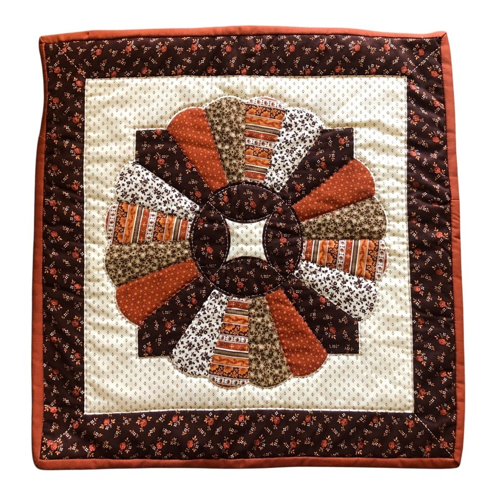 Vintage Handmade Quilt Floral Patchwork Granny's Trunk Pillow Pattern Square