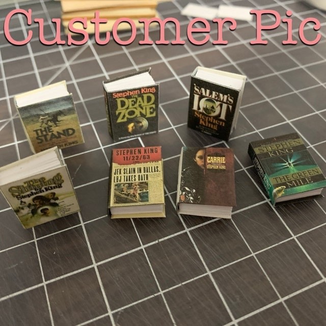 Kit STEPHEN KING BOOK SET 10 Pc Kit Instruction Tutorial Miniature 1:12 Scale