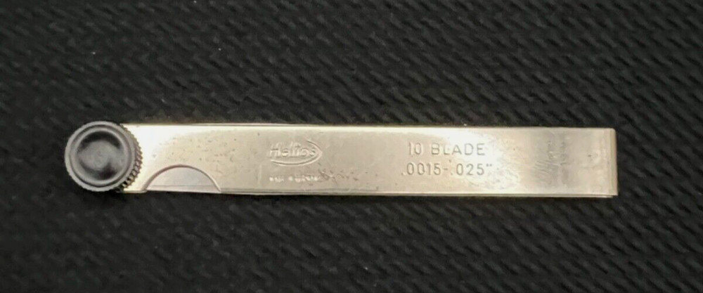 Helios 10 Blade Feeler Gauge - .0015"-.025" - Made in Germany