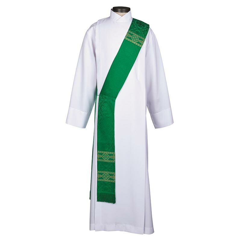 Green Traditio Overlay Damask Deacon Stole