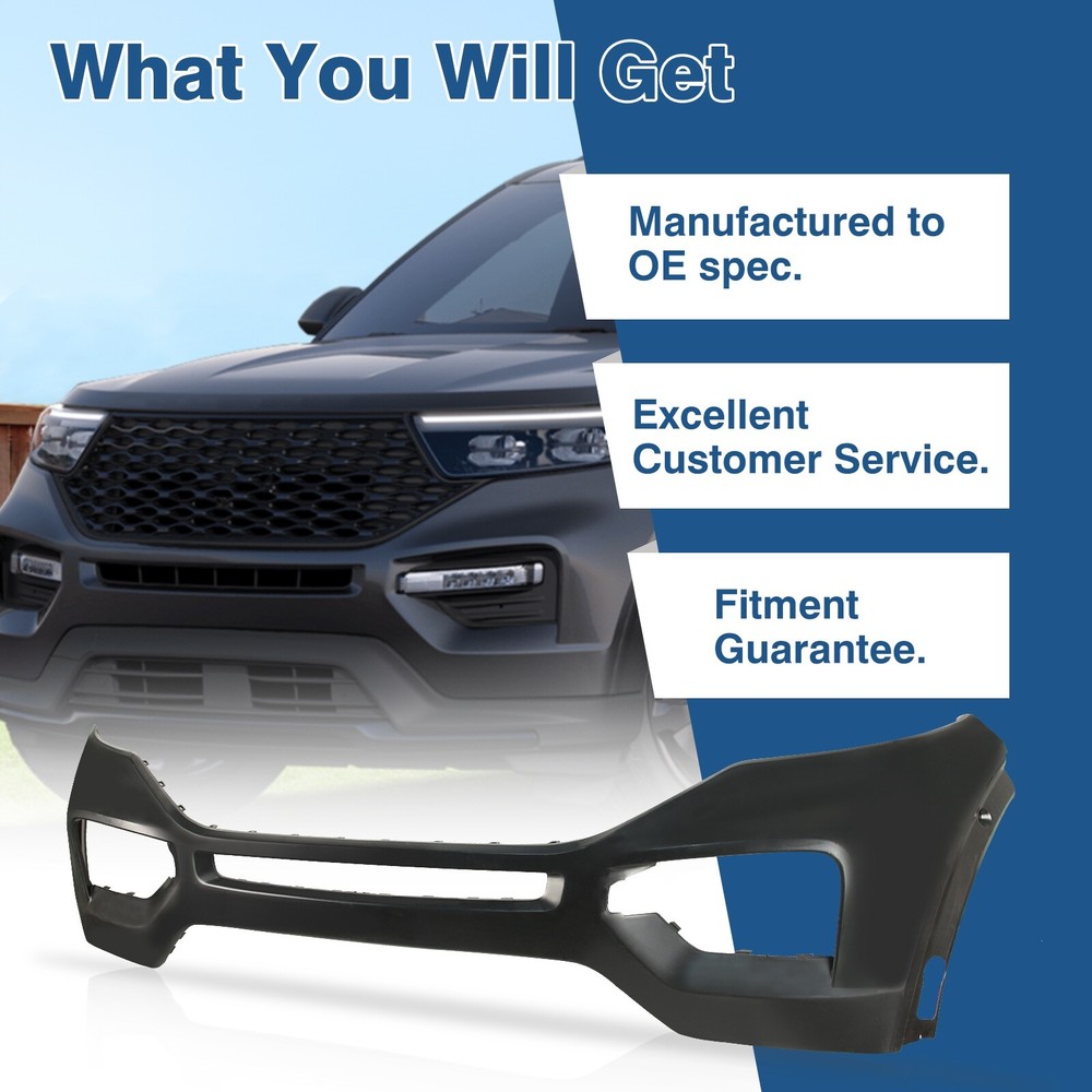 Front Bumper Plastic For 2020-2025 Ford Explorer Black