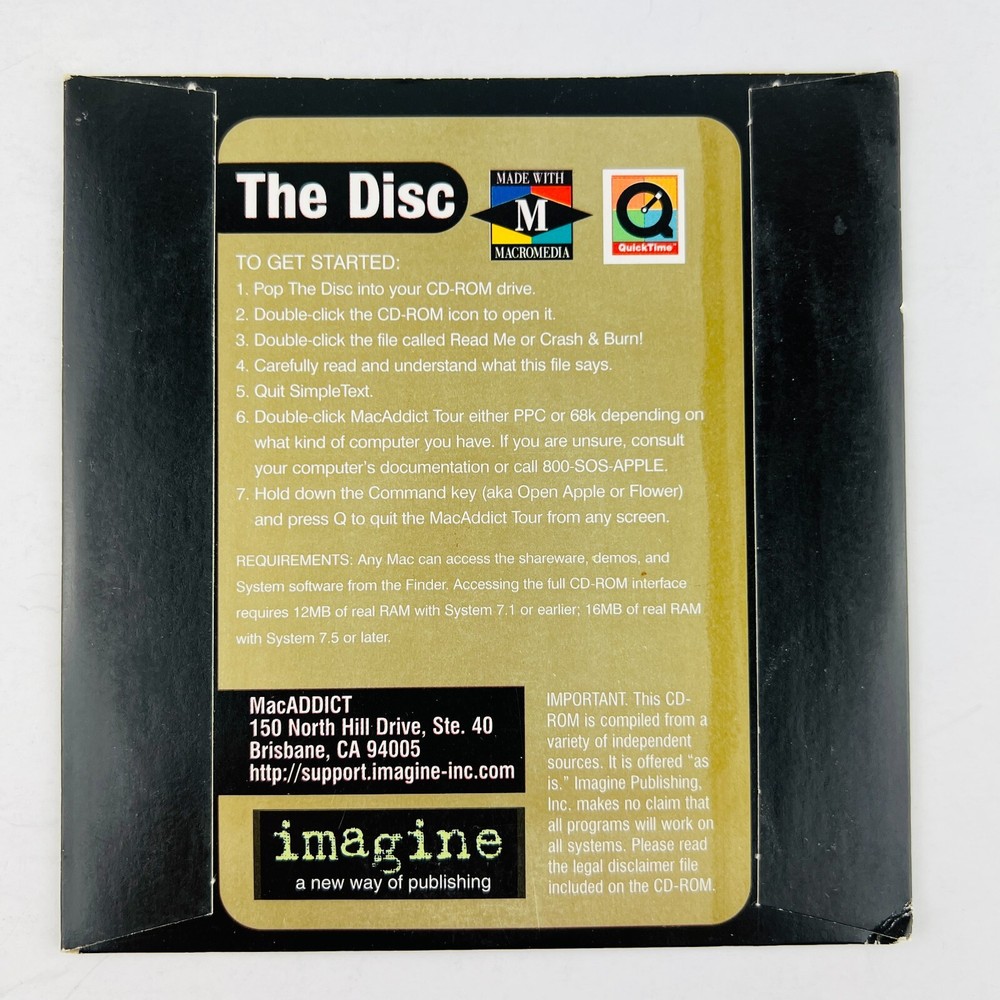 Apple MacAddict #012 August 1997 Coverdisc CD Only