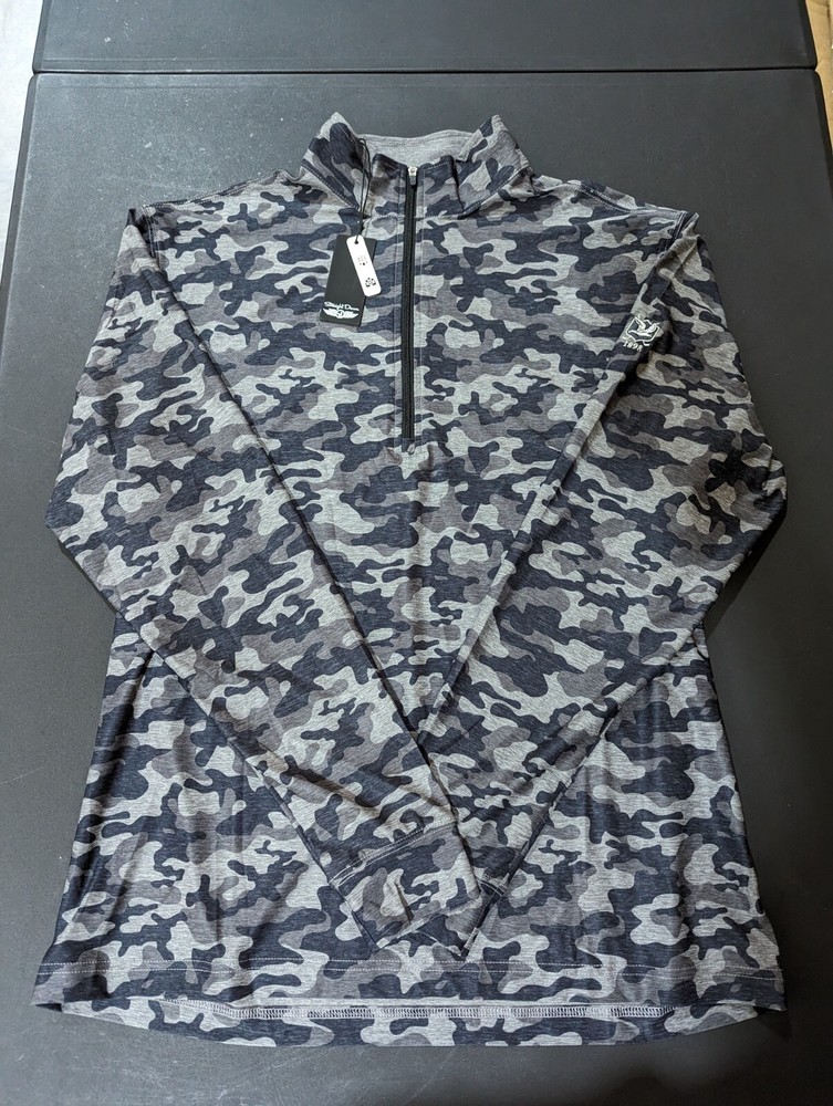 NWT MEN'S STRAIGHT DOWN PULLOVER, SIZE: M, COLOR: GRAY CAMO (M1)