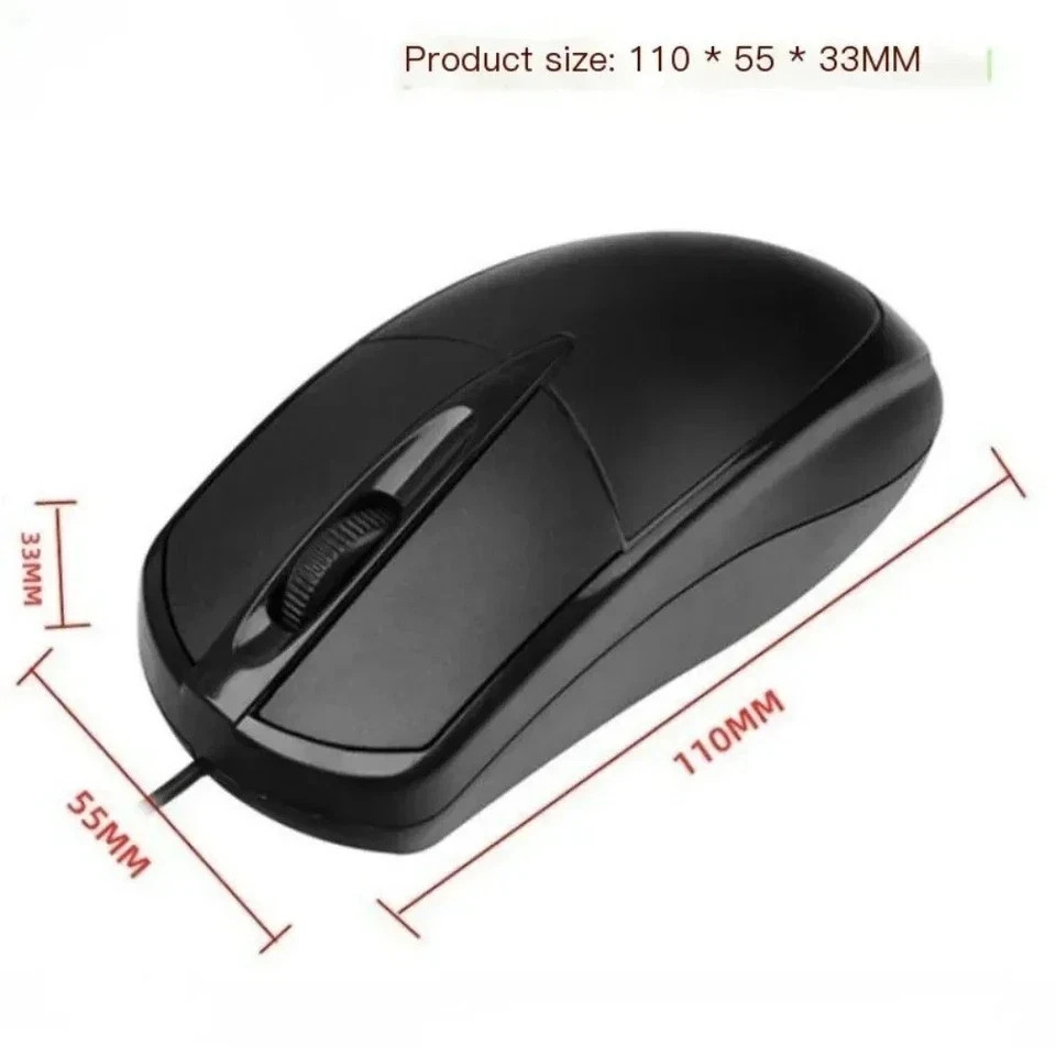 USB 2.0 Optical Wired Scroll Wheel Mouse PC Laptop Notebook Desktop Black Mice*