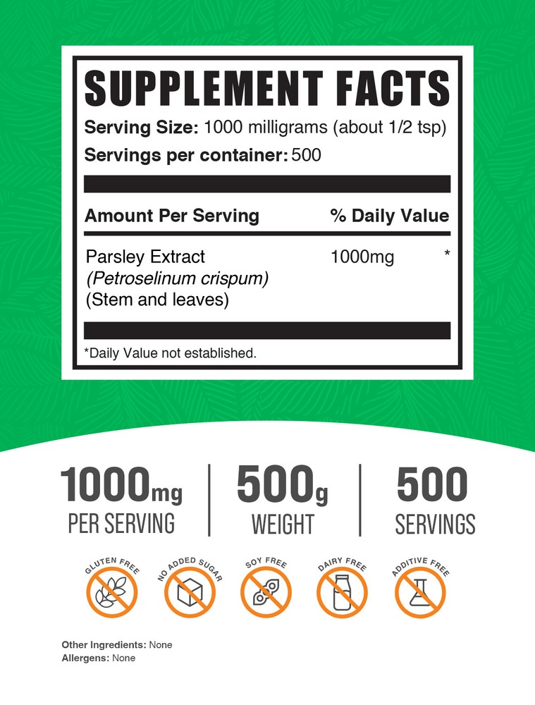 BulkSupplements Parsley Extract Powder - 1000mg Per Serving