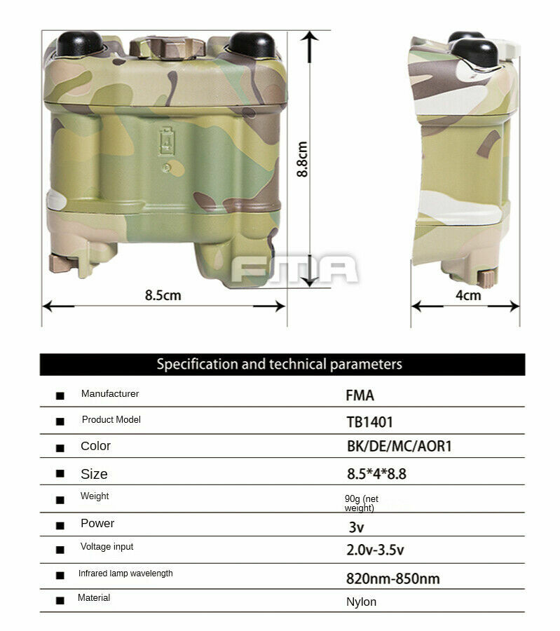 FMA Functional PVS31 IR Infrared Strobe Battery Case with Cable