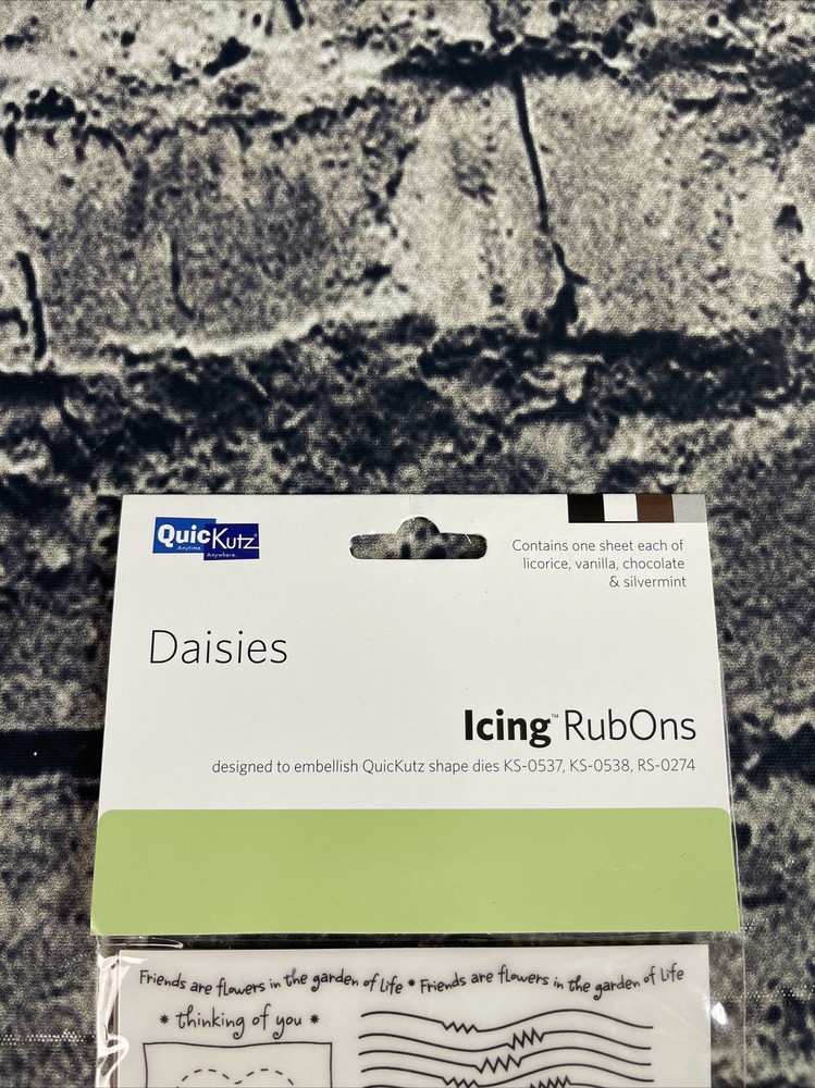QuicKutz DAISIES Icing Rub-ons Tags Cardmaking Scrapbooking RUB-ON-10
