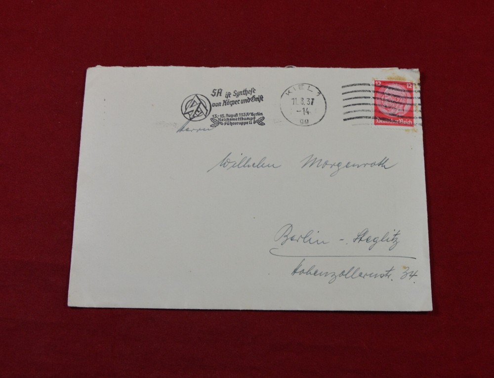 German WW2 Letter Third Reich 1937
