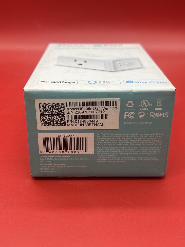 TP-LINK HS105 Plug-In Socket Controller NEW