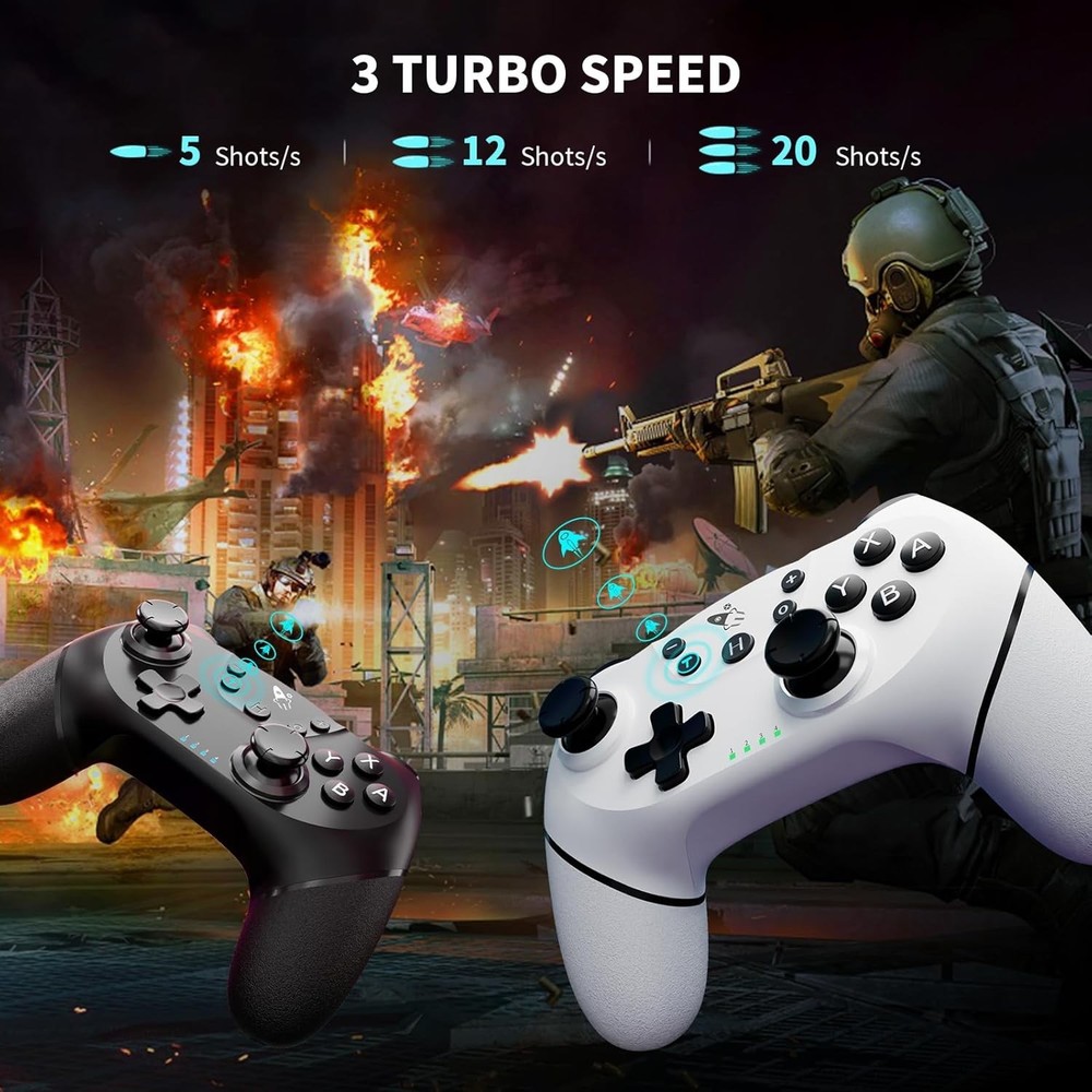 2 Packs Wireless Pro Controller for Nintendo Switch/Lite/OLED/Switch 2/PC