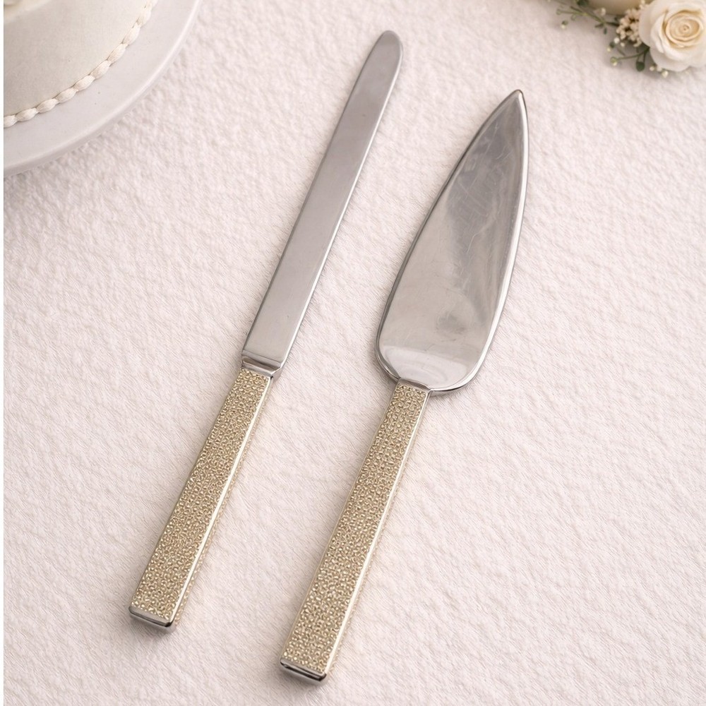 Glitter Diamond Wedding Cake Knife Server Set Rhinestone Handle