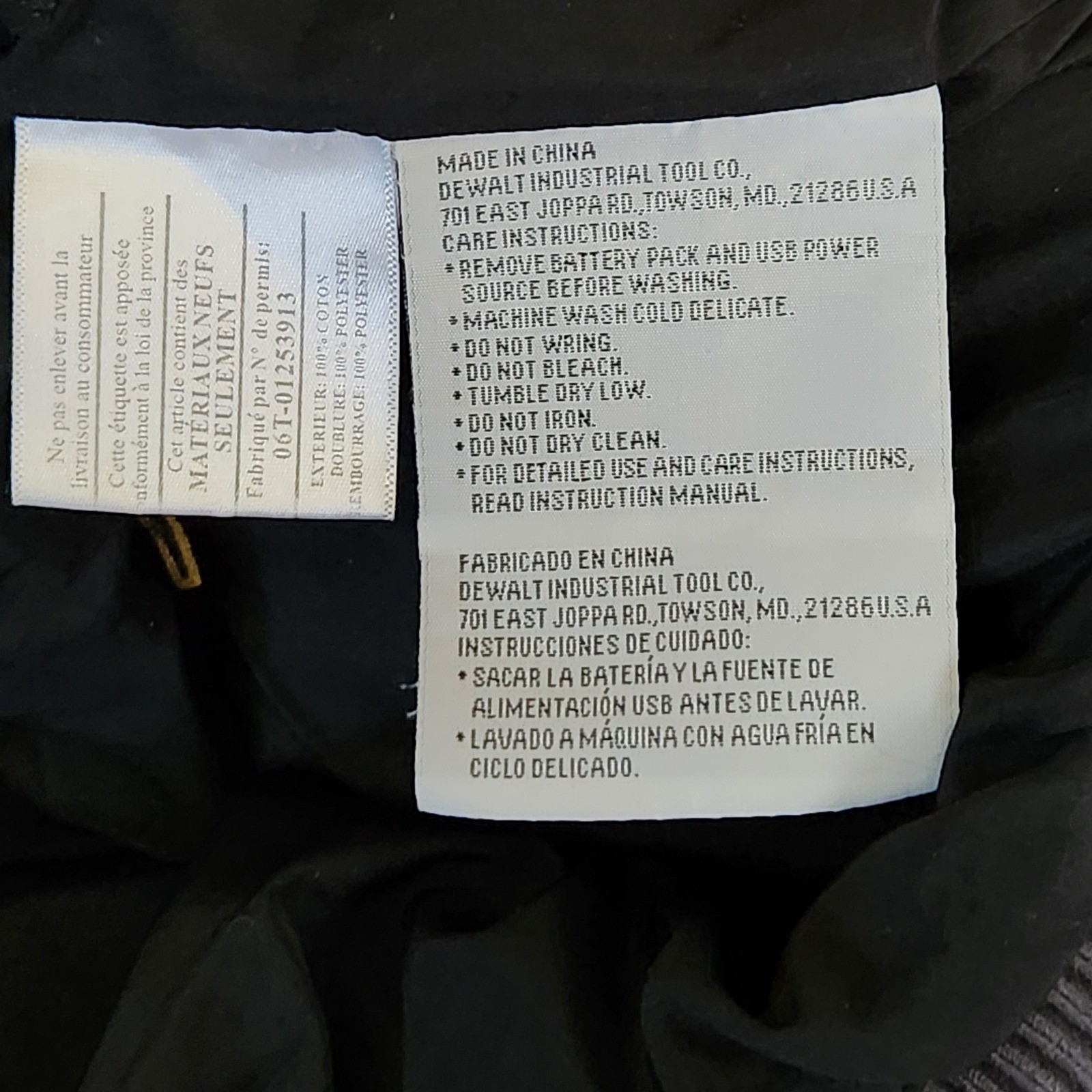 DEWALT DCHJ061 Heated Gear Hooded Work Jacket Mens Medium Faded Black Distressed