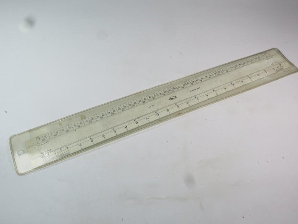 VINTAGE CENTEX Hard Plastic Draughtsman Ruler Ref: 204