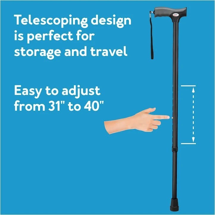 CANE SOFT GRIP DERBY HANDLE ADJUSTABLE, Color: Blue Marble