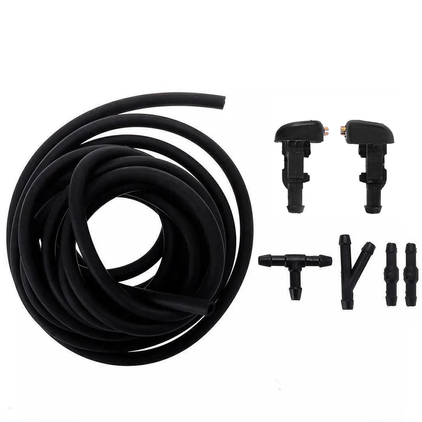 Universal Car Windshield Wiper Washer Squirter Nozzle Spray Jet Kit Fluid Hose U