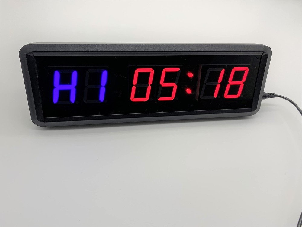 AZOOU Personal Tailor Interval Gym Timer Clock with Countdown Blue and Red