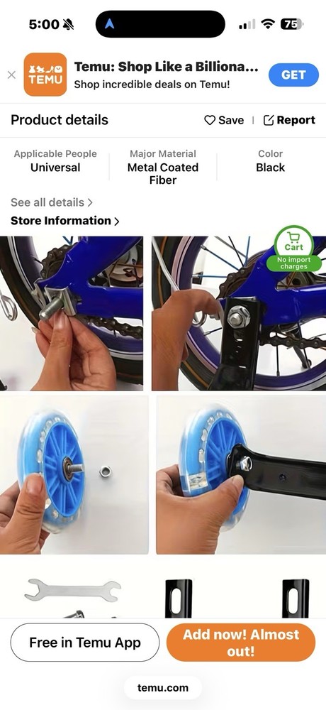 Temu Training Wheels