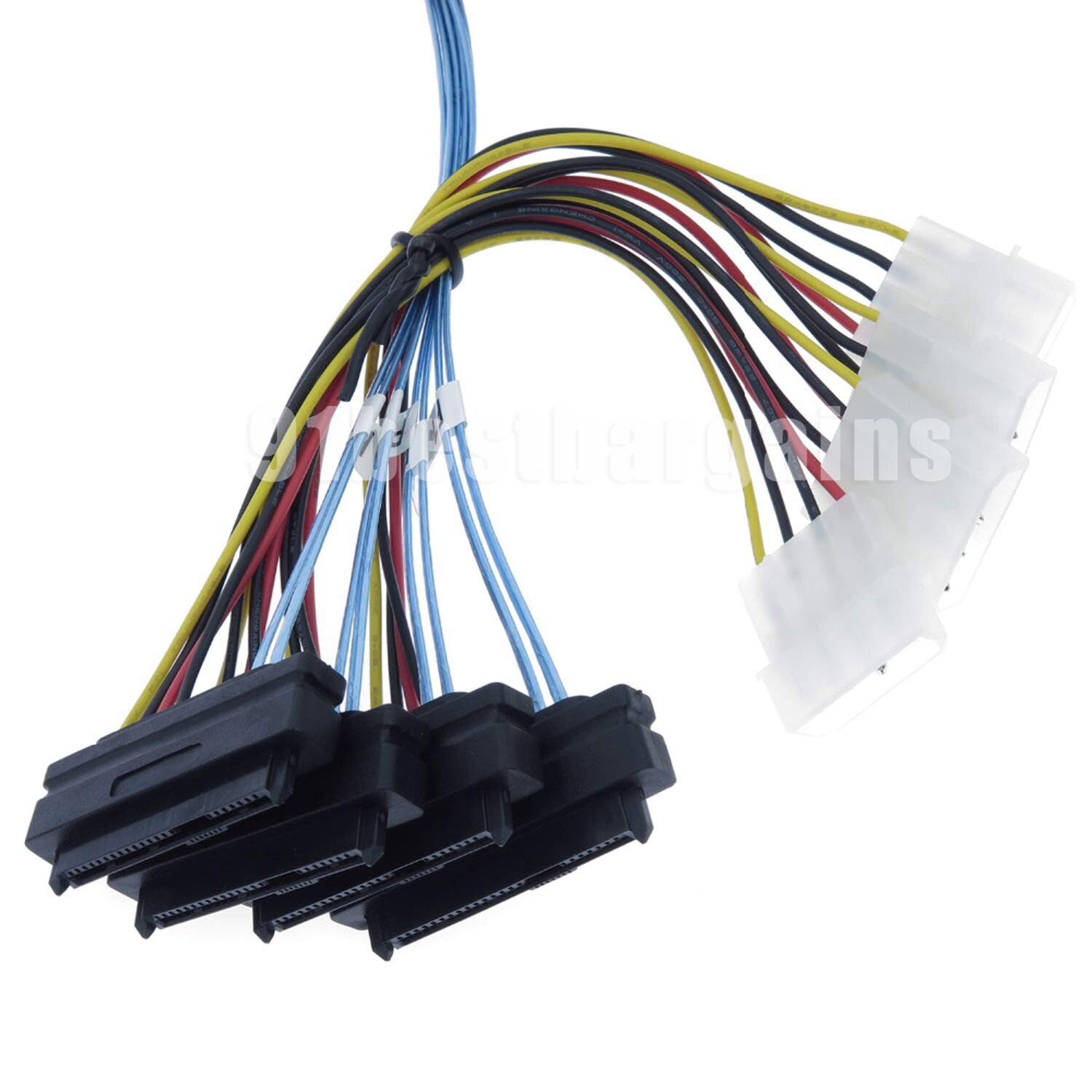 Internal Mini SAS to SAS w/ Molex Power Cable SFF-8087 to 4x SFF-8482 1M