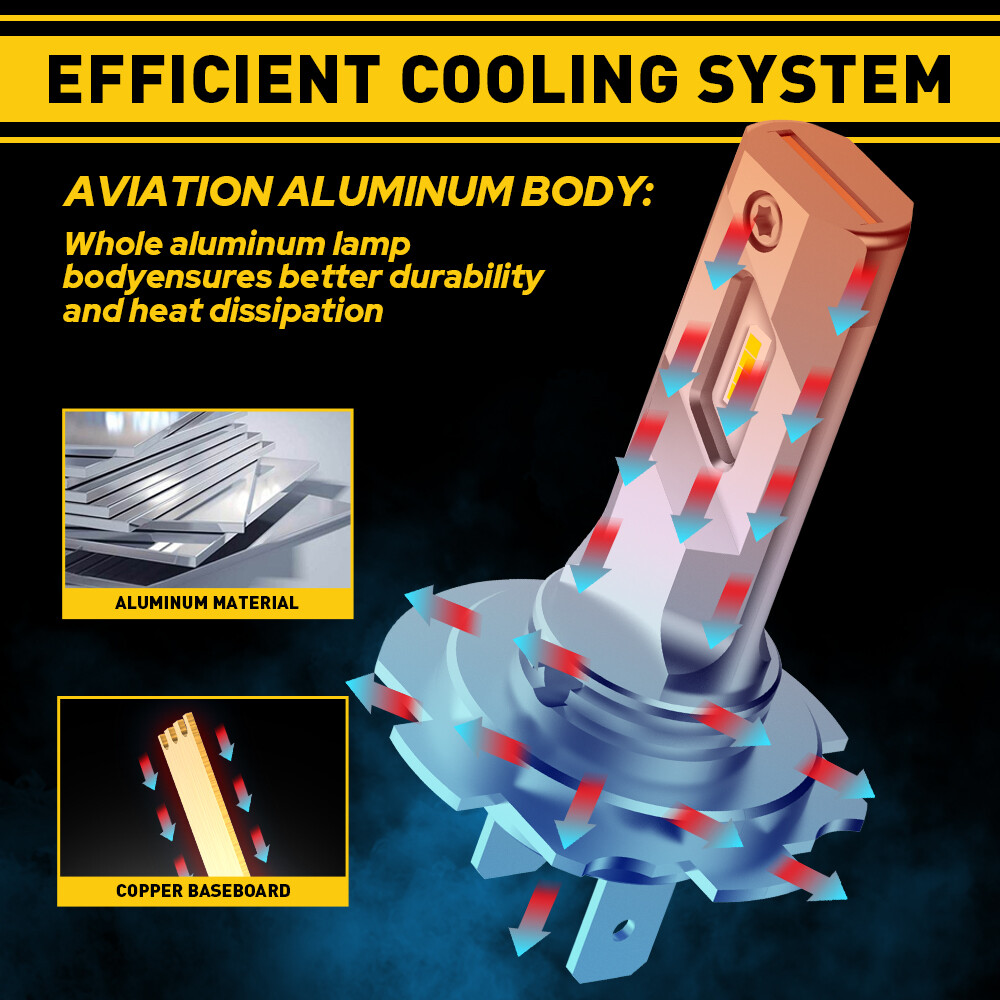 4x H7 LED Headlight Bulb Kit High Low Beam 80000LM Super Bright 6500K White E4EA