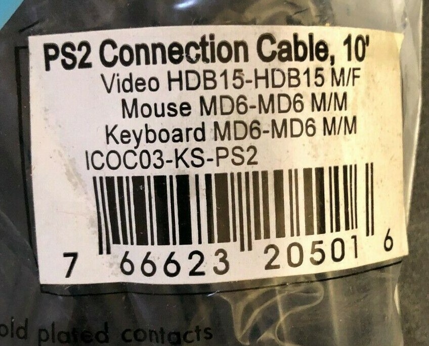 10 Ft. PS2 KVM Switch Computer Cables For VGA Keyboard Mouse