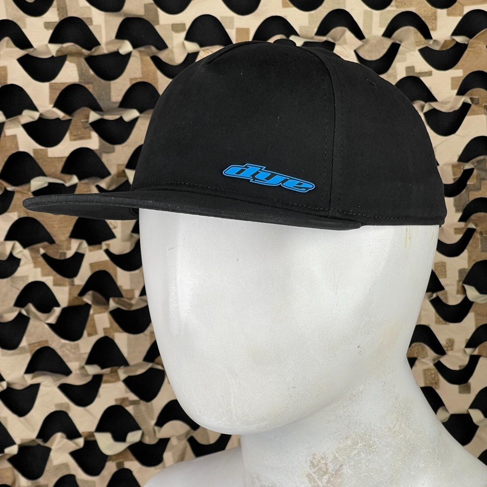 NEW Dye LWR LFT Flex Flat Hat - Black/Cyan - Small/Medium