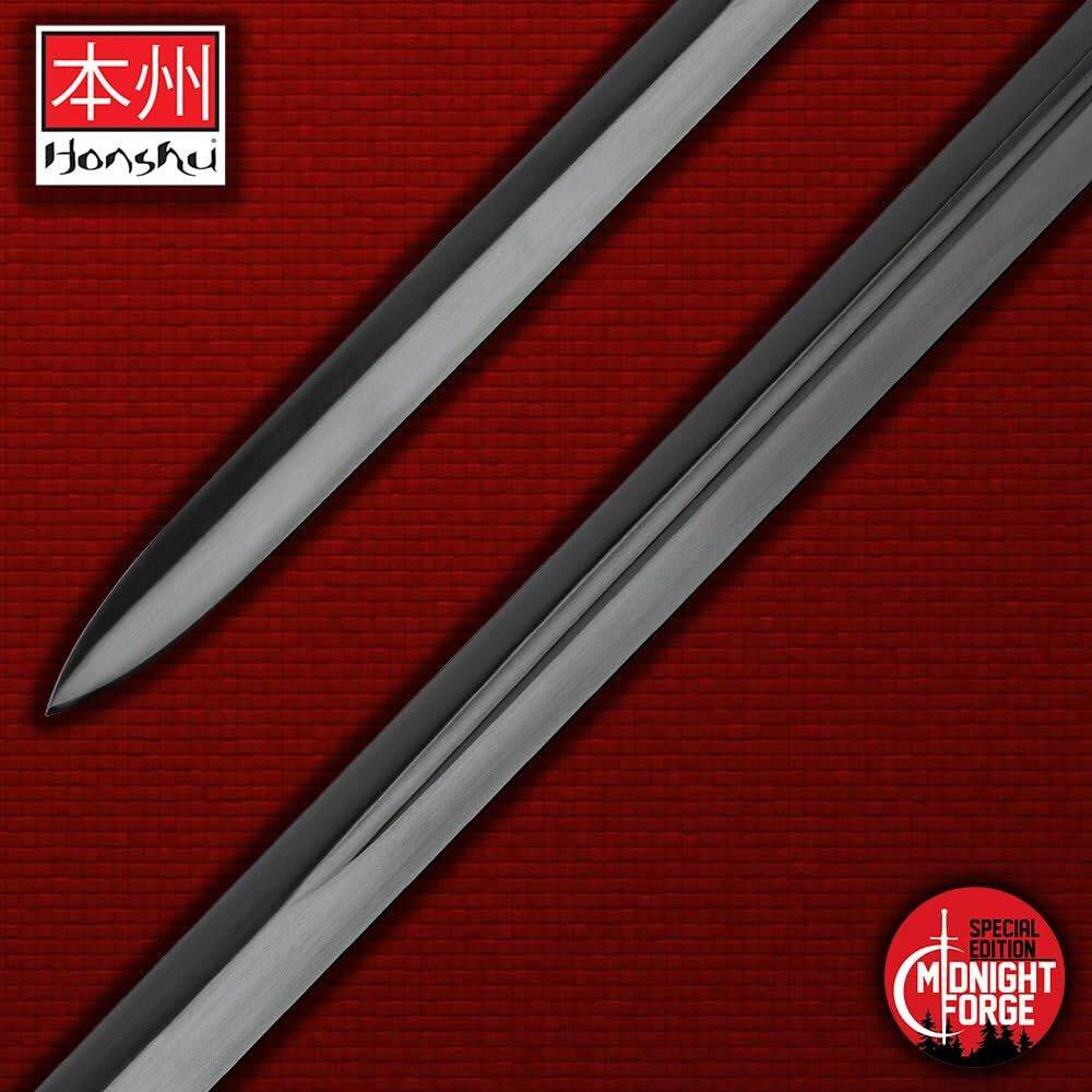 Honshu Boshin Midnight Forge Katana | Double Edged | 1060 Carbon Steel Blade