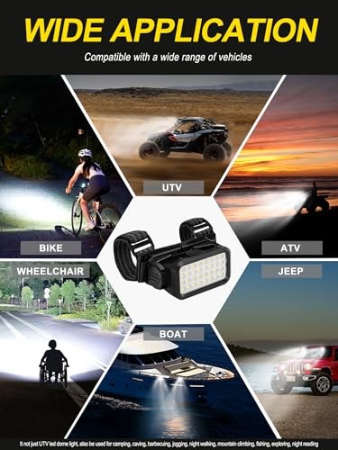 ZIDIYIRUO UTV Dome Light, Rechargeable UTV Interior Light Compatible with 1pc
