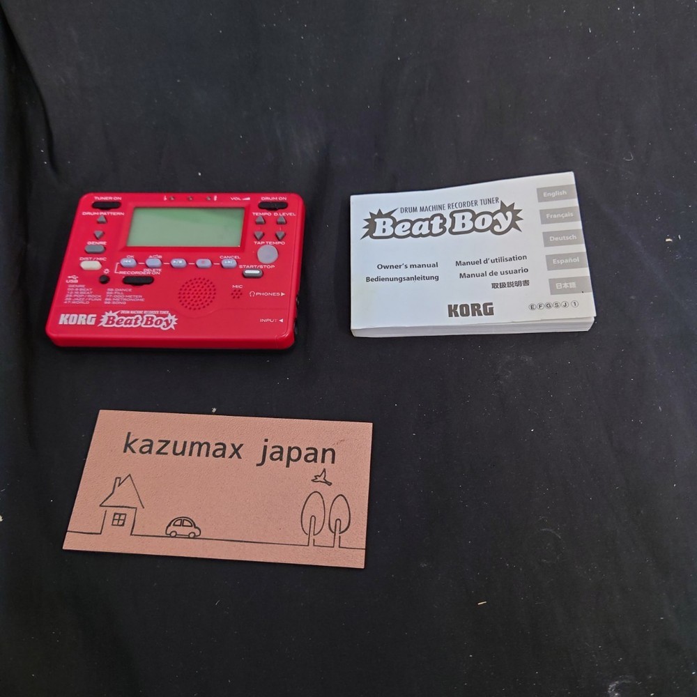 KORG BEAT BOY Drum Machine Recorder Tuner Samplers Red Recode Effector Tested
