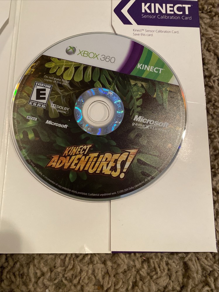Kinect Sensor with Kinect Adventures Game Microsoft XBOX 360 Tested Works 4