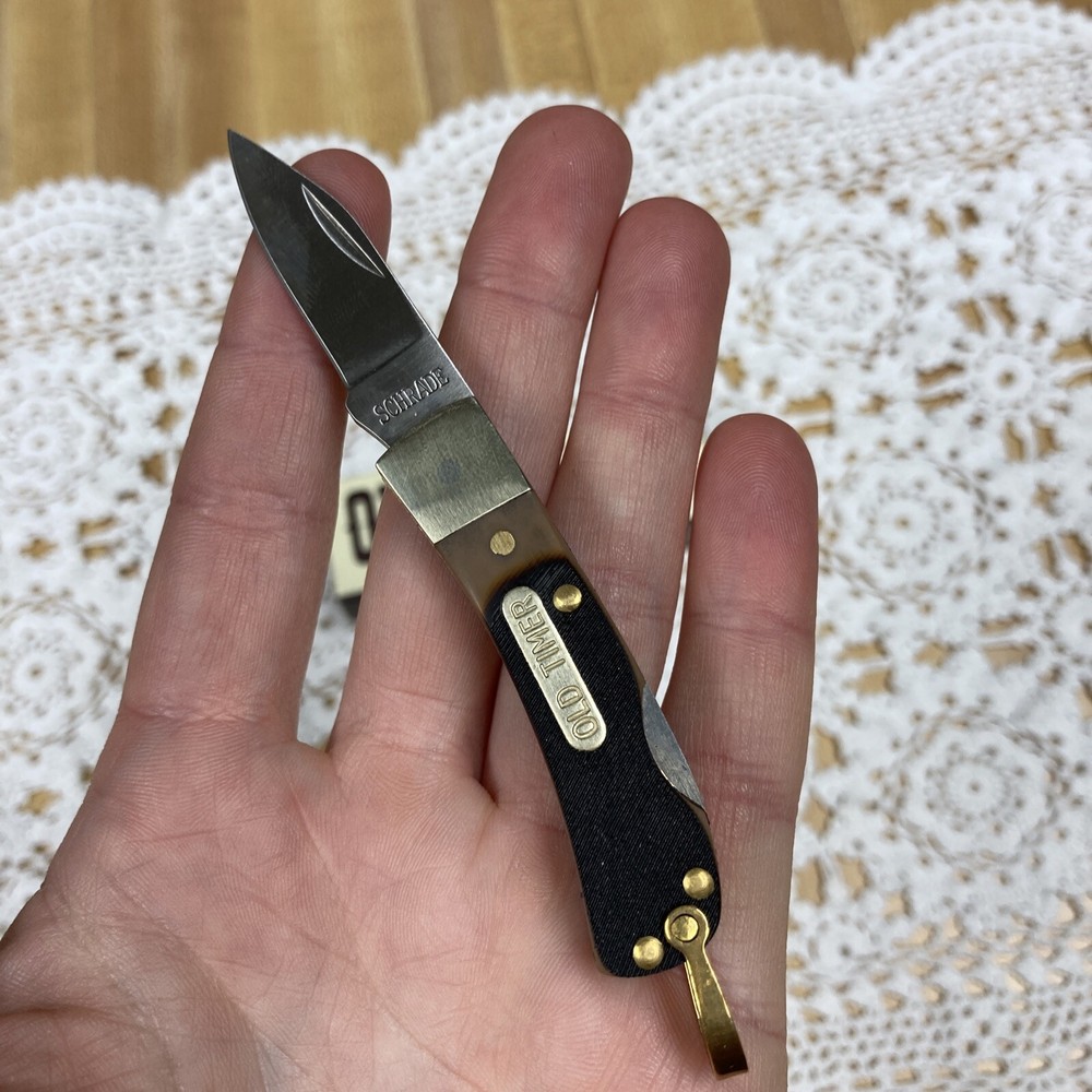 Schrade 1OT Old Timer Small Lockback pocket Knife with key ring belt chain loop