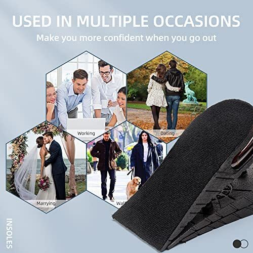 Height Increase Insoles Men Women Invisible Heel Lift Taller Shoe Inserts Pad US