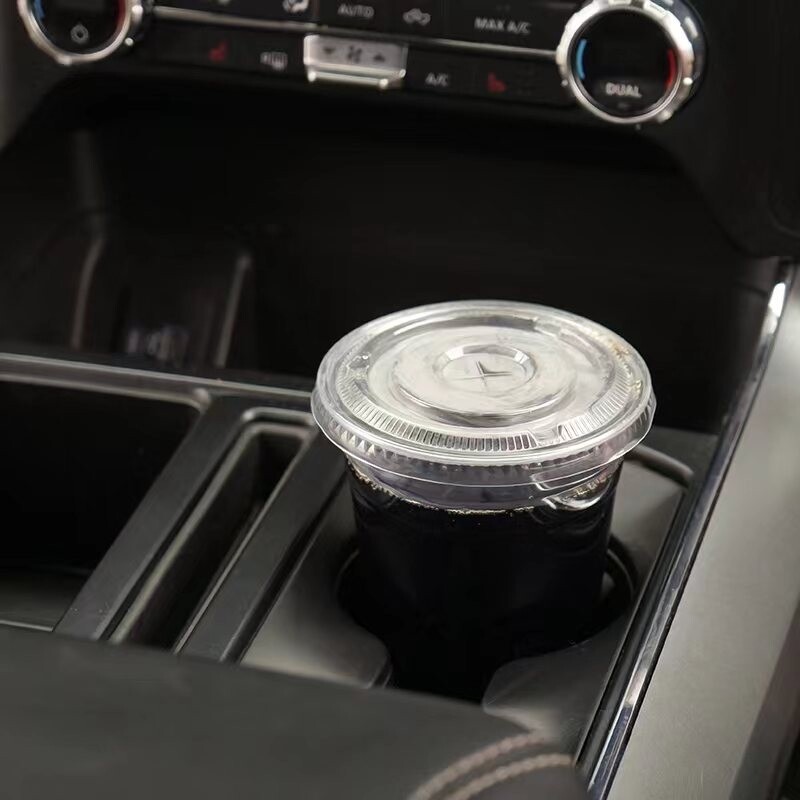 100 PACK 16 oz Disposable Clear Plastic Cups with Flat Lids Cold Coffee Cups