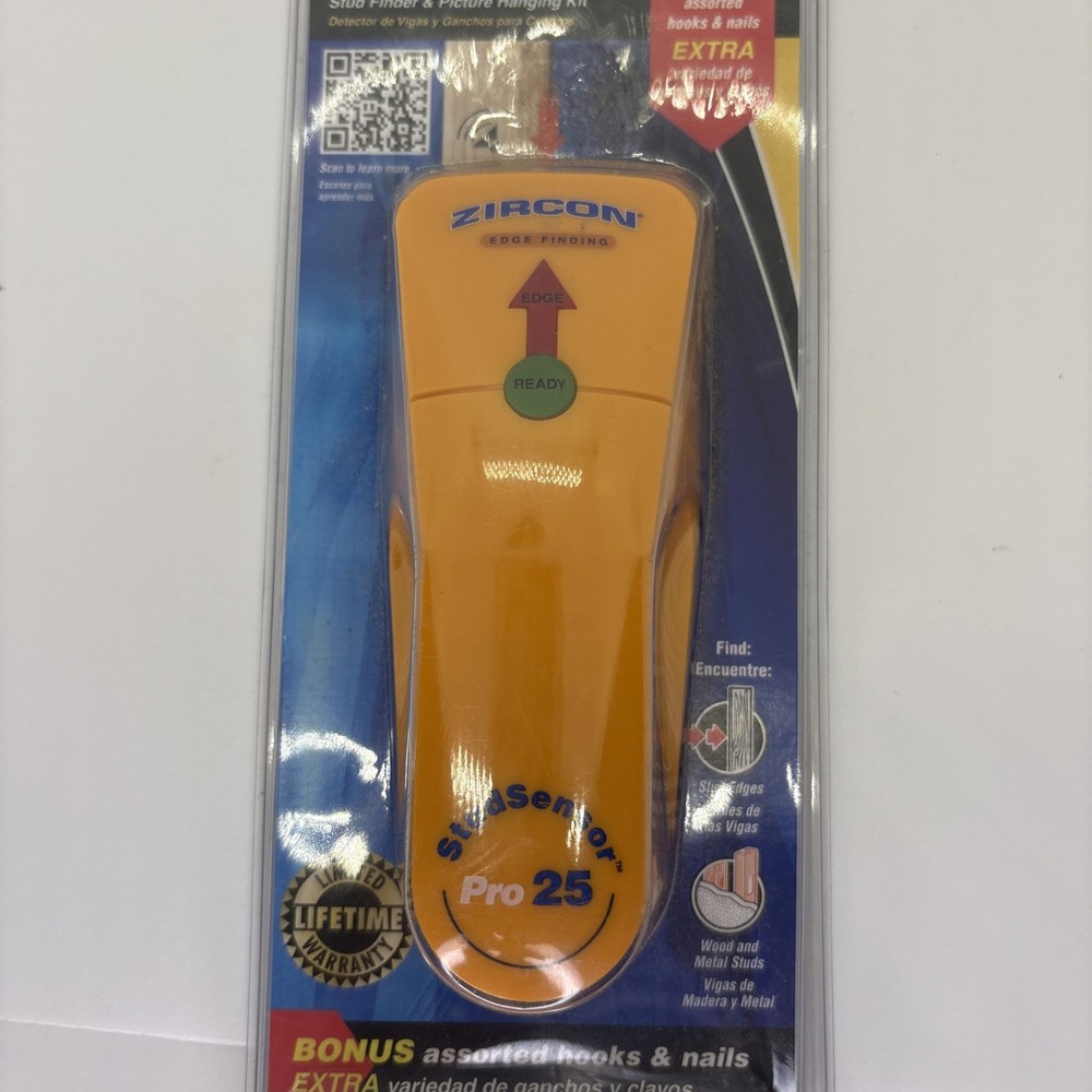 Zircon StudSensor Pro25 Stud Finder Picture Hanging Kit Assorted Hooks