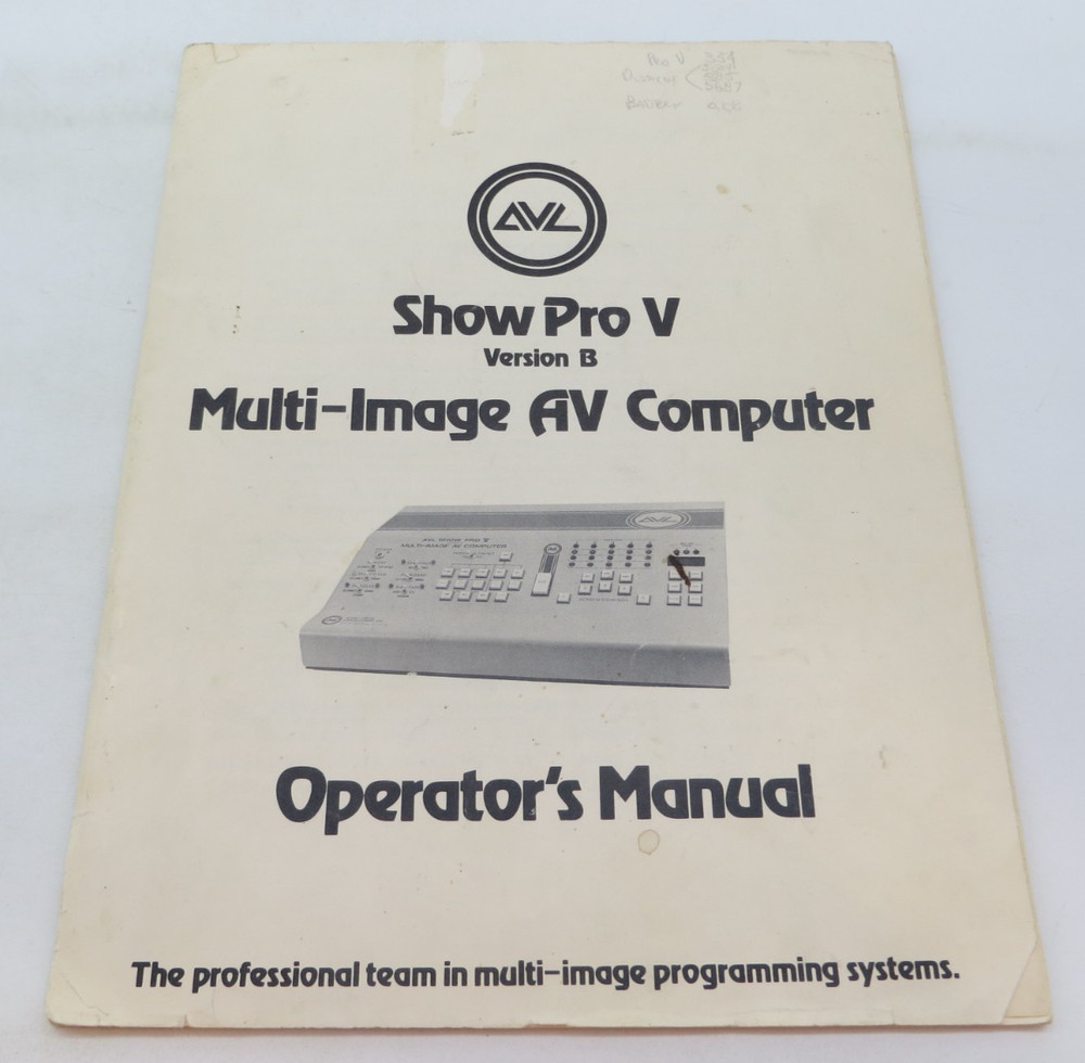 ShowPro V Version B Multi-Image AV Computer Operator's Manual vintage reference