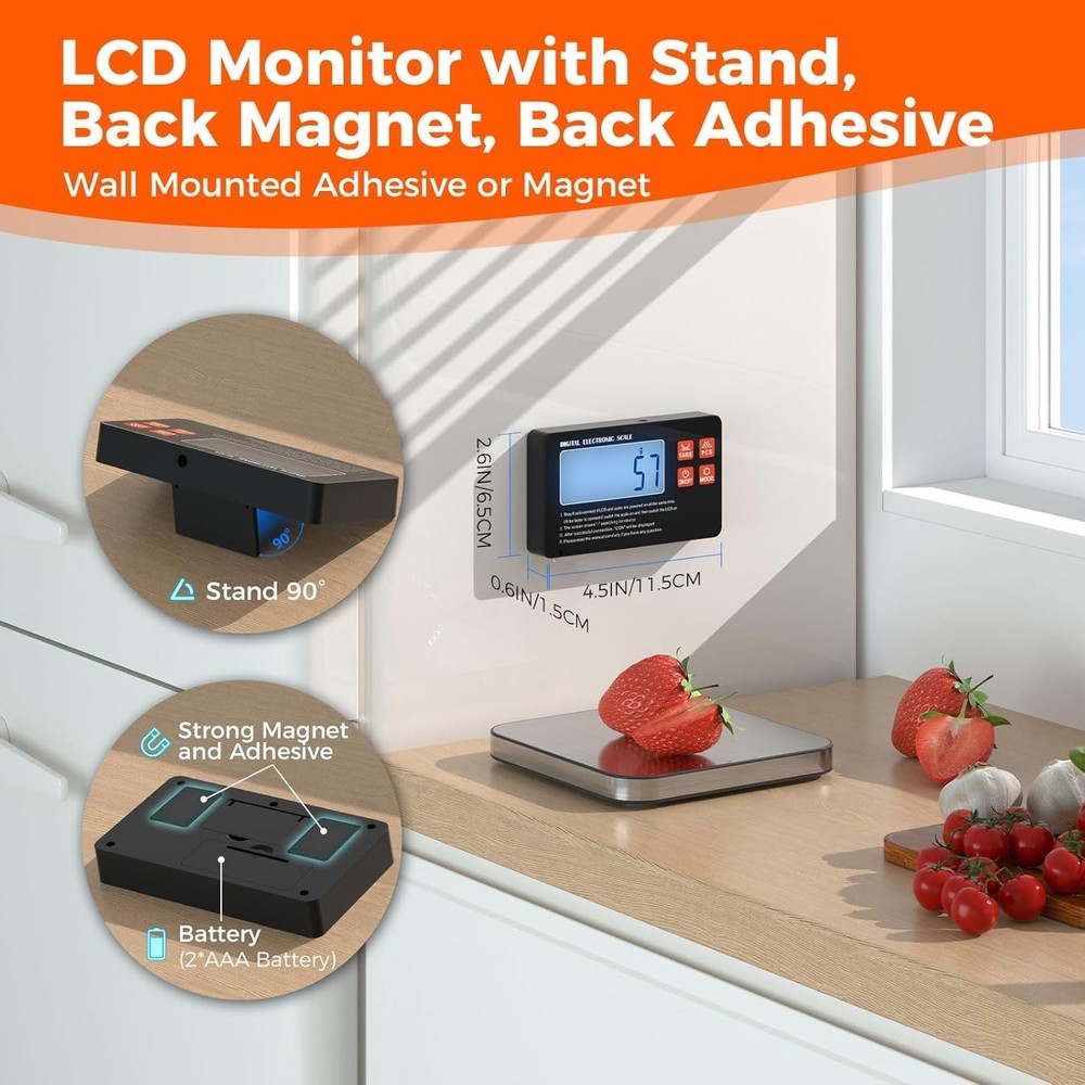 Rechargeable Split Digital Kitchen Food Scale - TRUDIN Weight Scale 2 Pack