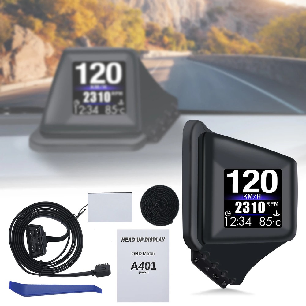 New Multi-function HUD Gadget OBD2+GPS On-board Computer A-pillar Trim Install R